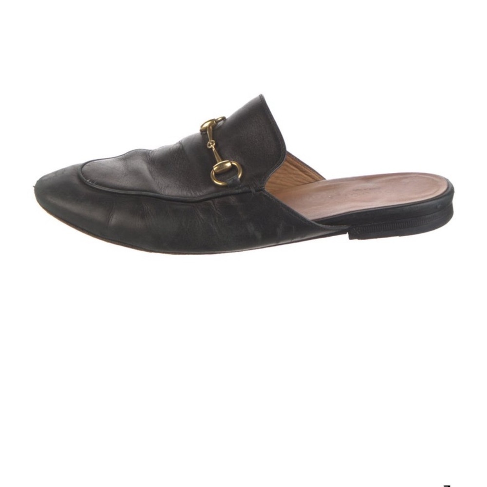 Gucci Black Leather Horsebit Loafers